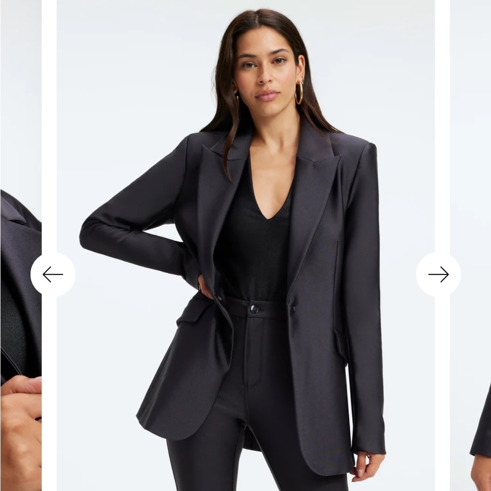 Good American HIGH SHINE COMPRESSION SCULPTED BLAZER Black